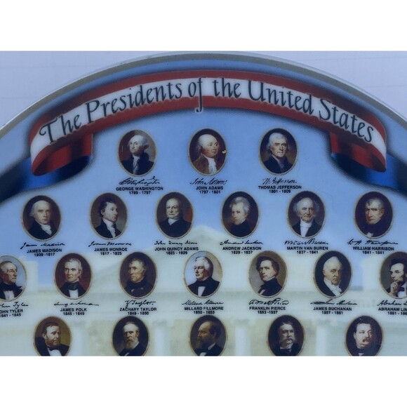 PRESIDENTS OF THE USA COLLECTOR'S PLATE - WASHINGTON THROUGH OBAMA 8" - Picture 8 of 8